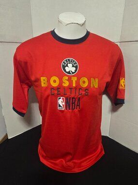 Nike Boston Celtics NBA Training Shirt NWT Red Mesh Tee Men's Large